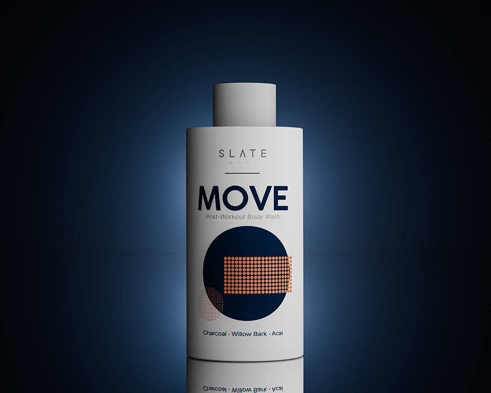 SLATE Body MOVE Post Work Out Body Wash – Charcoal, Willow Bark, Acai
