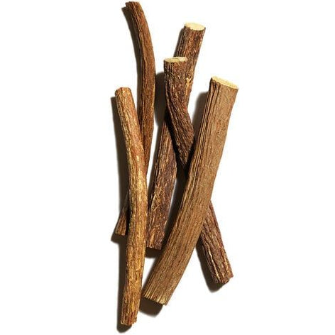 Wooden sticks on a white background